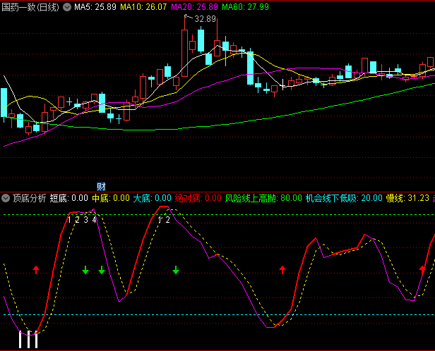 通达信【顶底分析】副图指标,判断底判断顶实用简单,适合波段交易!