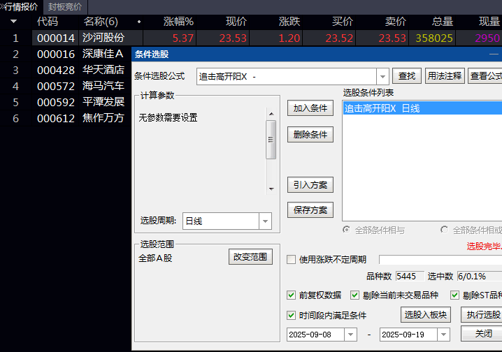 通达信【追击高开阳】副图/选股指标:识别经过充分整理后,伴随量能异动出现的强势高开阳线突破信号