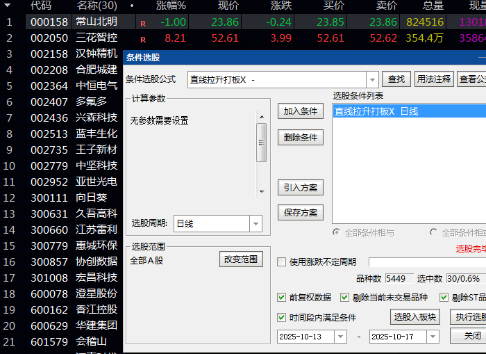 通达信〖直线拉升打板〗主图/副图/选股指标 集成财务风险预警、阻力支撑定位 捉盘中直线拉升涨停板