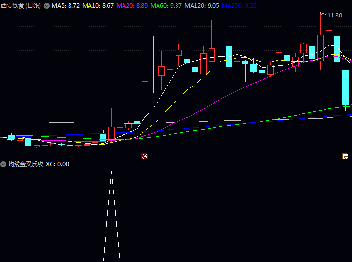 〖均线金叉反攻〗副图与选股指标,实时监控个股动向,确认量能放大资金进场!