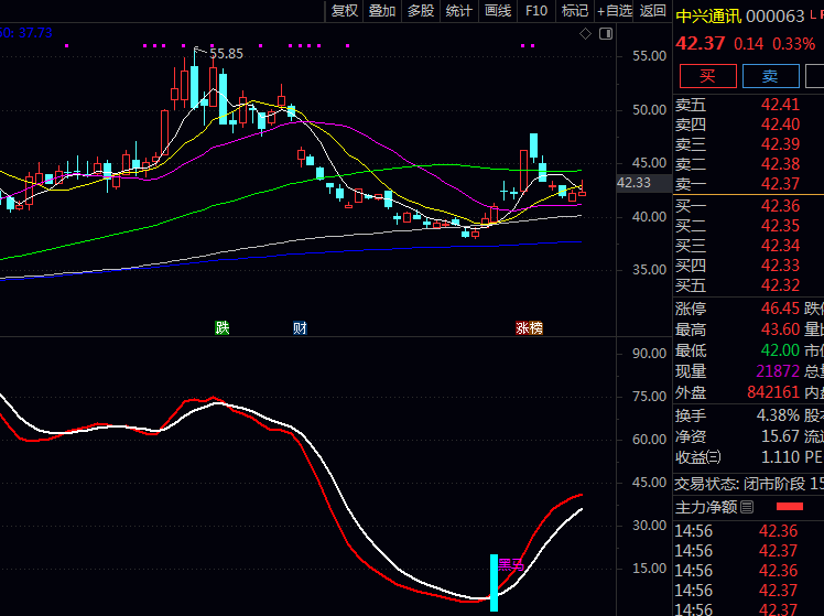 通达信〖黑马反转抄底〗副图选股公式,判断股票的短期超卖状态和潜在反转信号