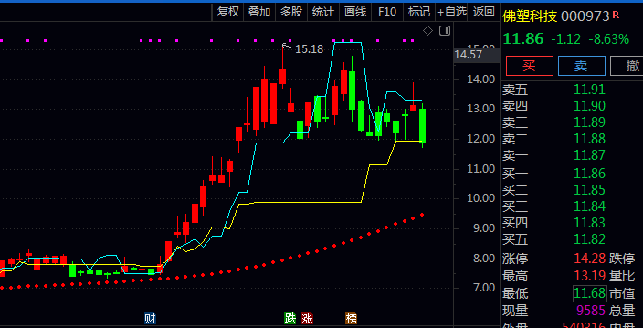 通达信〖趋势短中线预测〗主图指标公式 运用价格对称原理来预判股价可能的运行方向